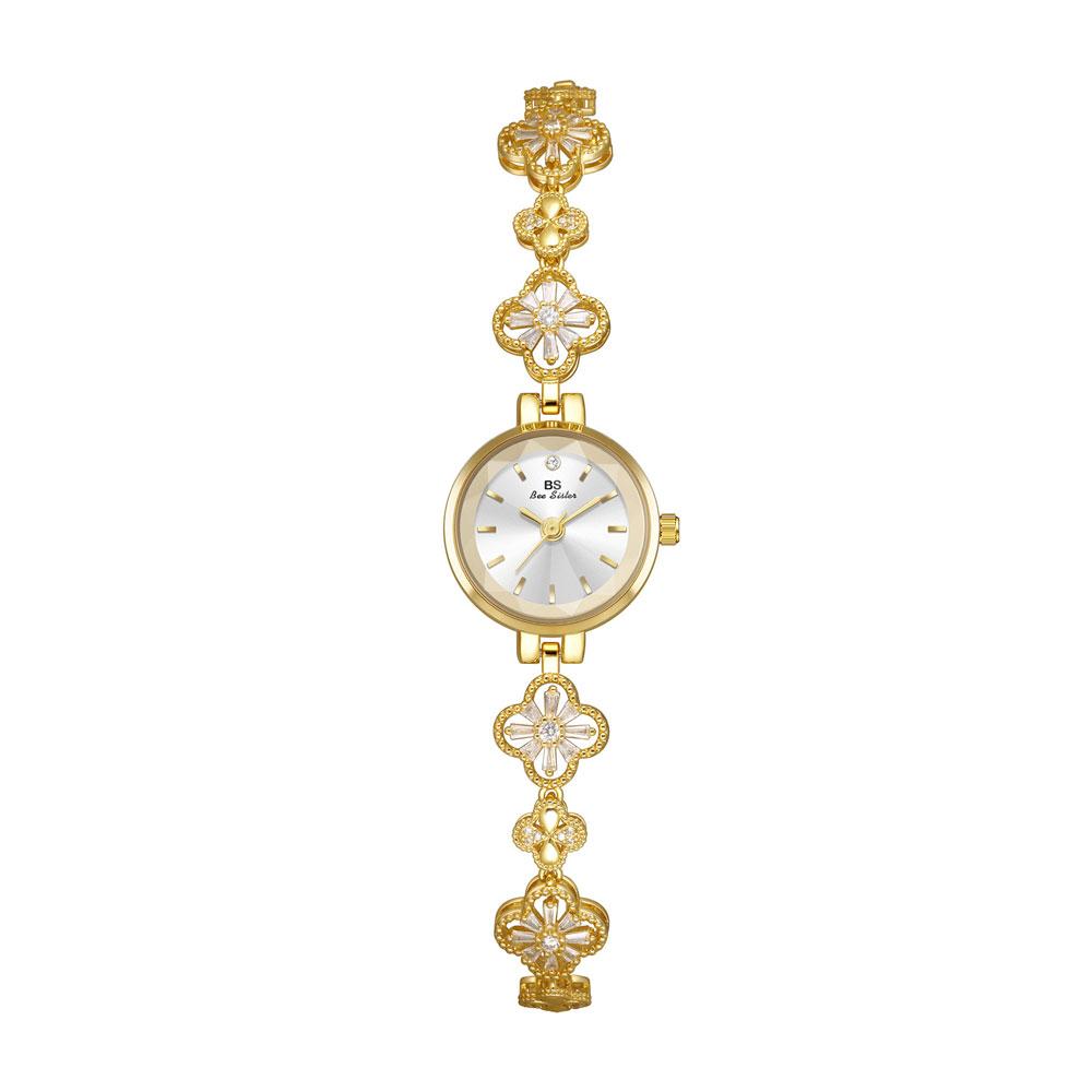 Women’s Watch Elegant Lucky Four Leaf Clover Natural Shell Dial High Quality Quartz Bracelet Wristwatch Fashion Girls Gift