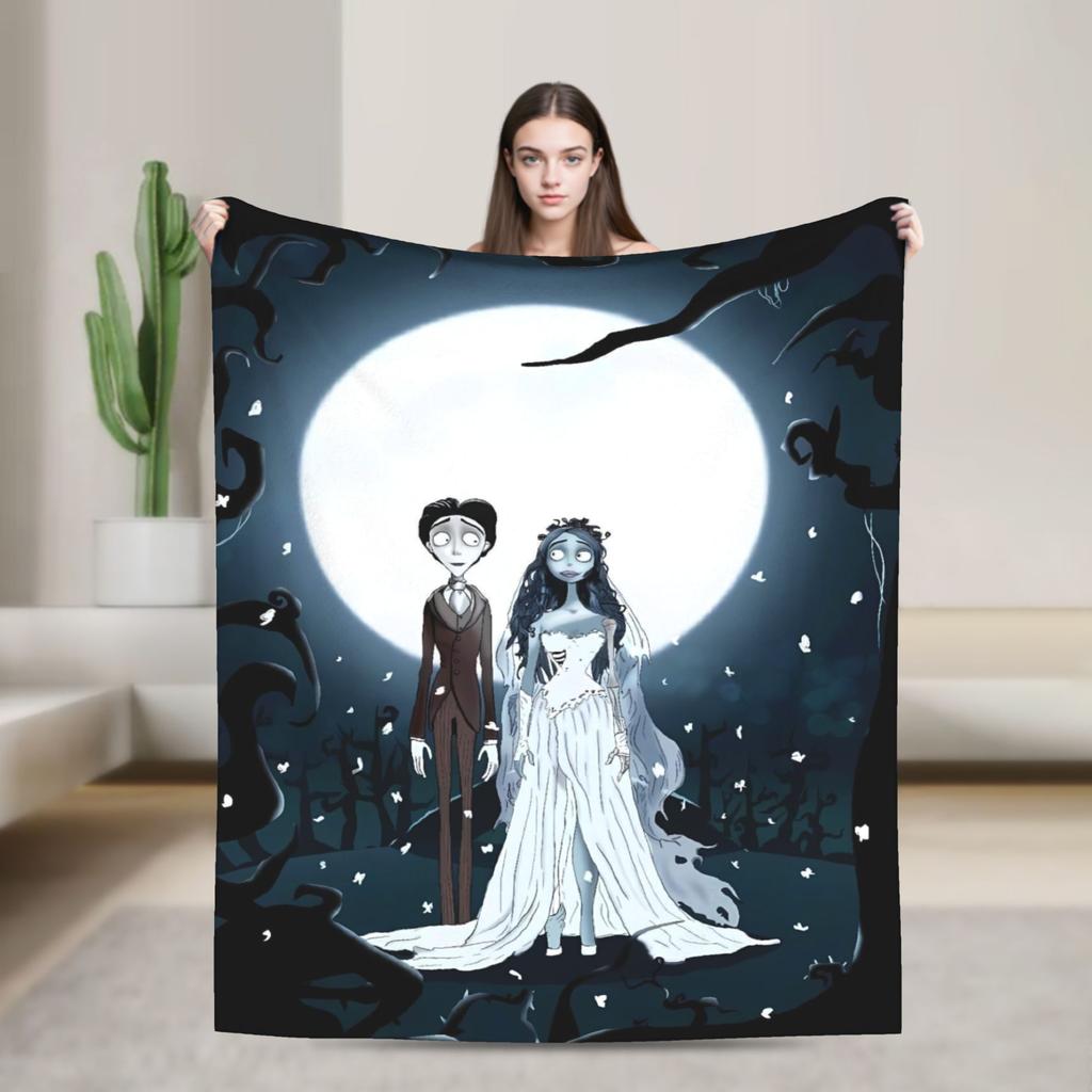 Anime Film Corpse Bride Decke Warm Weich Mode Plüsch Überwurfdecke Für Jungen Mädchen Outdoor Flanell Tagesdecke Bettbezug