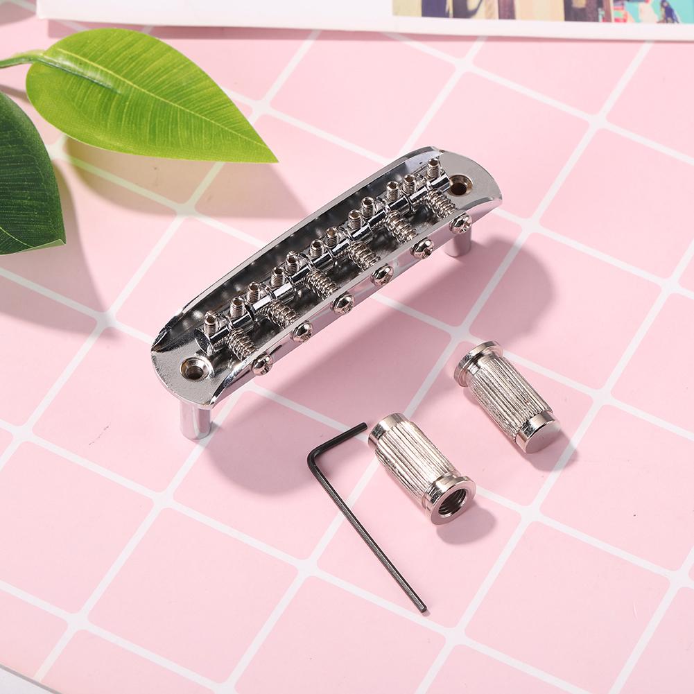 6 String Adjustable Threaded Saddle Guitar Bridge Set for JM Jazzmaster Parts
