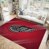Detroit Red Wings Design Crystal Velvet Carpet Cozy Non?Slip Printed Rug For Bedroom Living Room Entrance