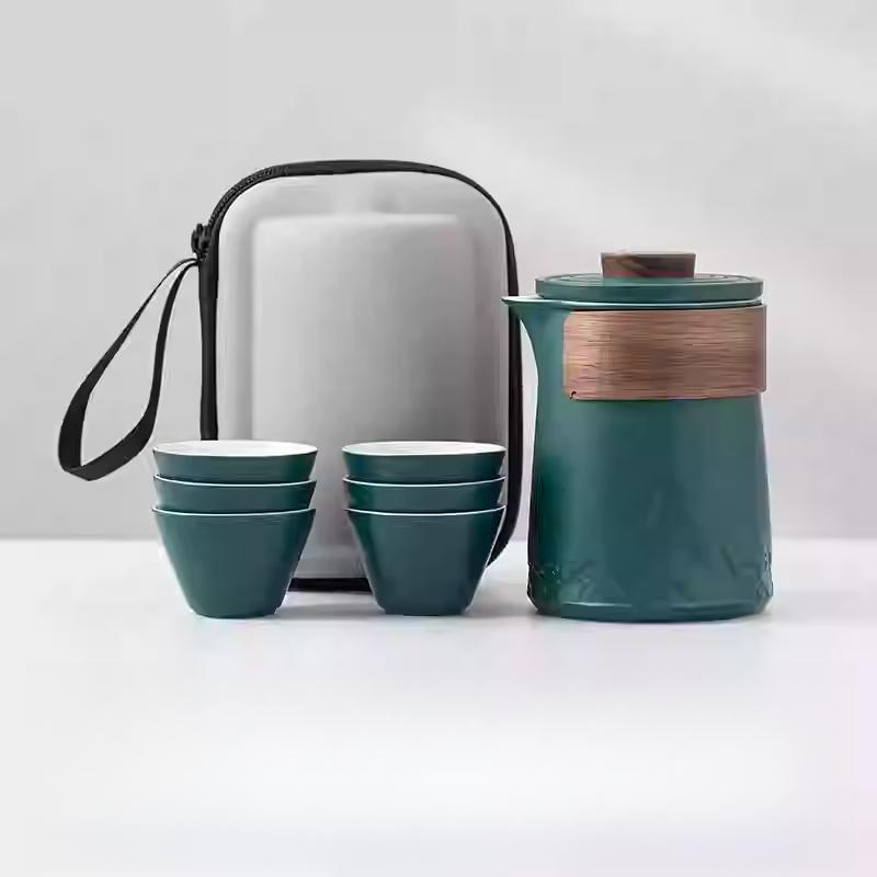 Portable Travel Tea Set Small Set Gift Carry-on Outdoor Tour Kung Fu Brewing Tea Cup Ware Single Camping Fast Guest Cups