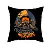 Home Decor Halloween Cushion Cover Skull Cat Scary Pumpkin Bat Castle Print Square Pillowcase Party x Funda de almohada
