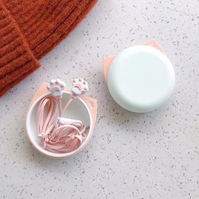 3.5Mm Wired Earphones For Girls Cute Cat Paw In-Ear Headphone With Mic Gaming