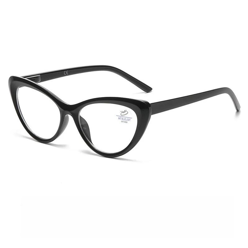 Neutral Fashion Cat-Eye Blue Light Blocking Reading Glasses Women's New Luxury Elegant High-Definition Reading Glasses +3.5+4.0
