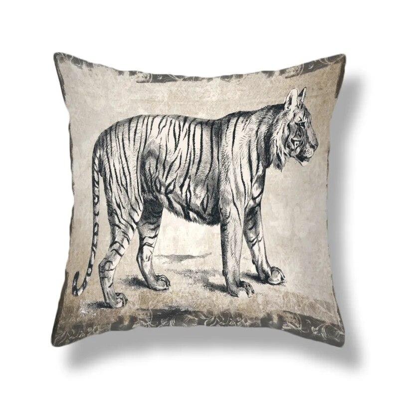 Heimdekoration Tierwelt Tiger Kissenbezug Bett Wohnzimmer Sofa Bürositz Auto Lendenkissen Bezug