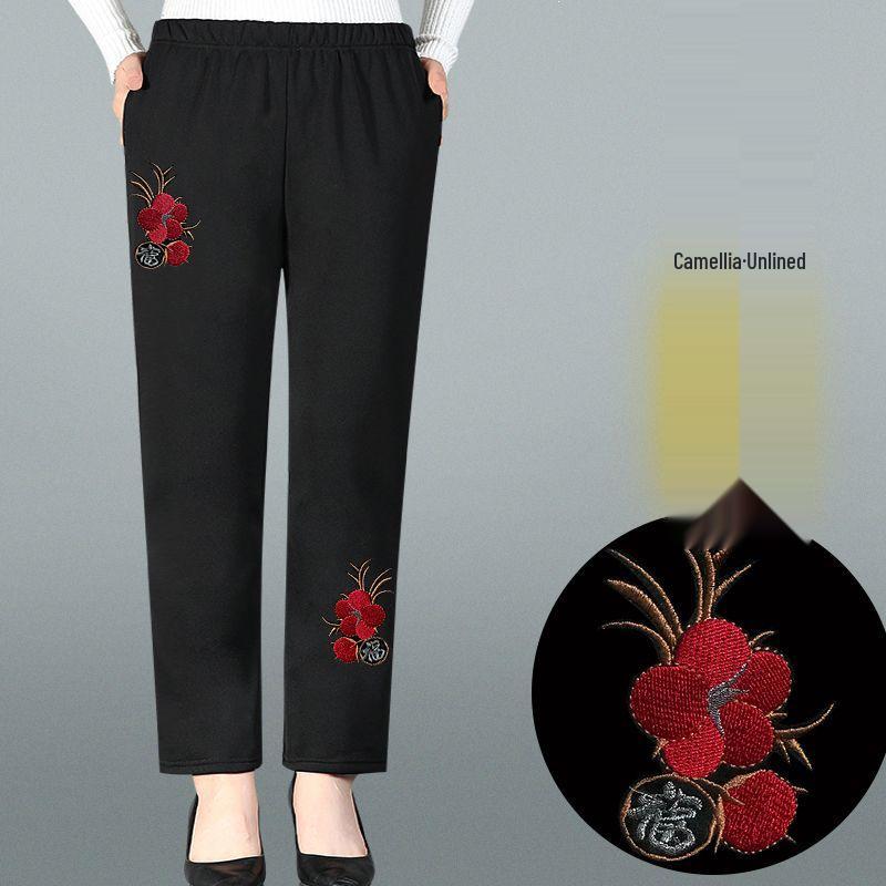 

Fleece-Lined Cotton Pants for Middle-Aged & Elderly Women - Warm Spring & Autumn Wear 5XL 145-160kg