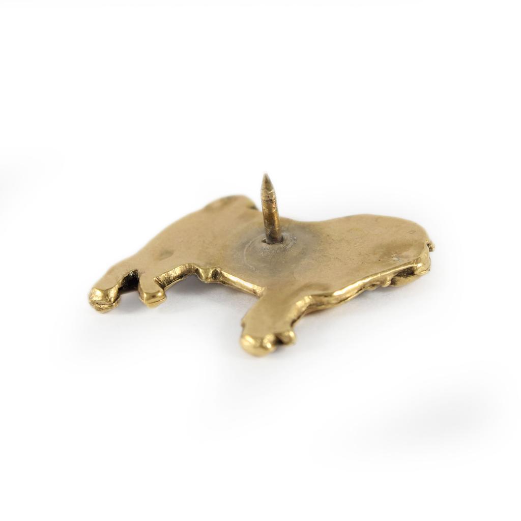 Mops - Hunde-Brosche in dekorativer Schatulle, eleganter vergoldeter Anstecker, Jacken-Pin der Marke Art-Dog
