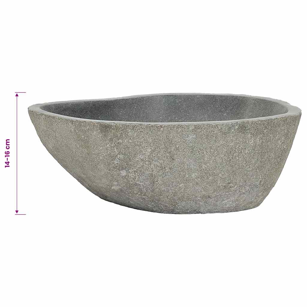 Vidaxl Umywalka Z Kamienia Rzecznego, Owalna, (37-46)X(29-36) Cm