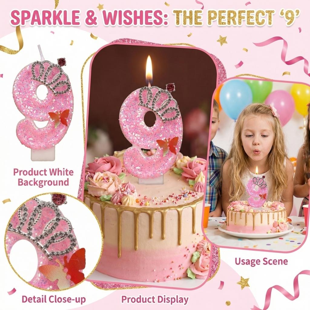 Fashion Cartoon Creative Birthday Candles Party Digital Candles