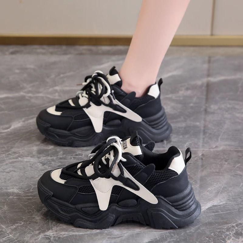 New dad shoes women's spring and summer new mesh breathable thick sole heightening super fire fried street leisure transportation