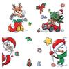 Vánoční dekorace Samolepky na okno Cartoon Elk Santa Claus Sněhulák Vánoční zrcadlové samolepky Veselé Vánoce Samolepka Nový rok