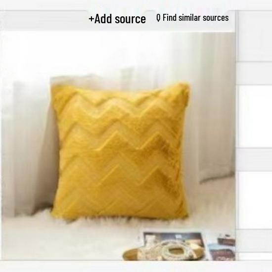 Solid Color Geometric Embroidered Plush Sofa Pillowcase
