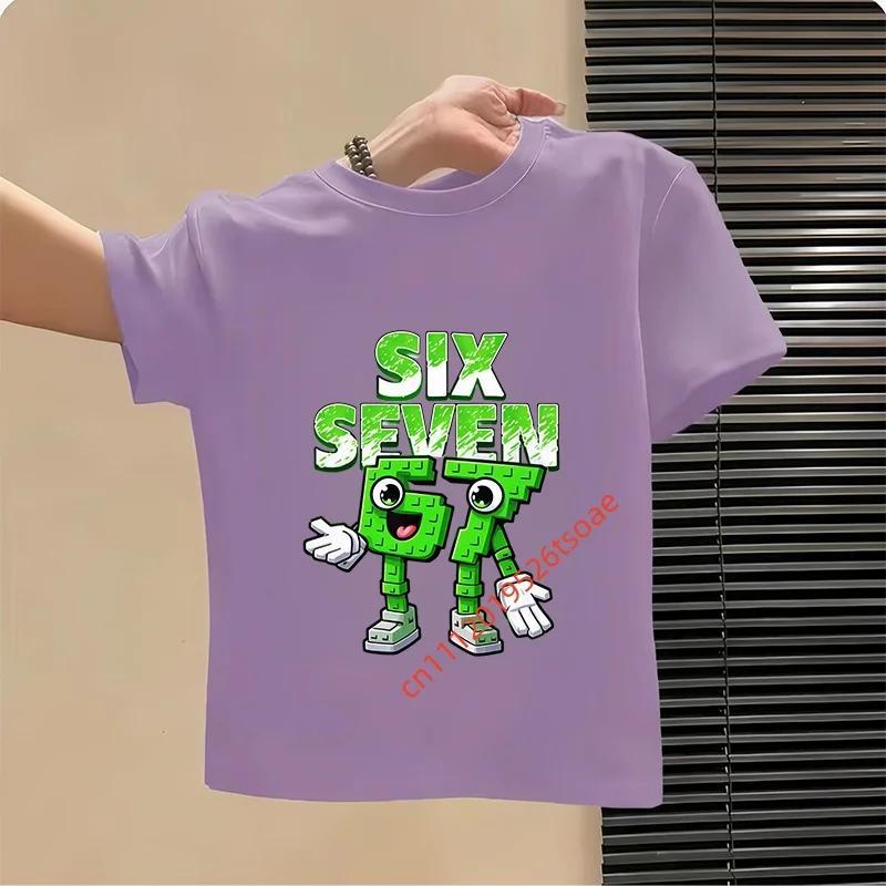 Funny Six Seven Italian Brainrot 67 Number Graphic Print TShirt BoyGirl Summer Short Sleeved Kids Loose Comfortable Tshirt Top
