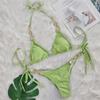 Sexy Diamant Strass Scrunch Butt Bikini Damen Bademode Damen Badeanzug Zweiteiliges Bikini Set Bademode Badeanzug Schwimm