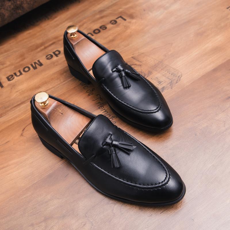Social Shoe Male Formal Leather Shoes Men Casual Tassels Business Loafers For Man Dress Shoes Comfortable