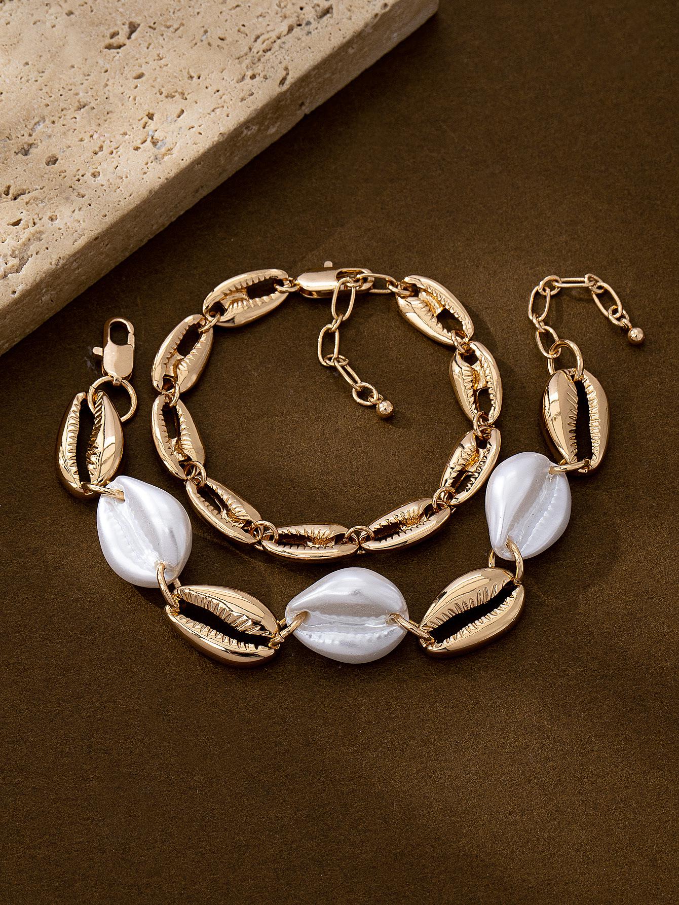 Простой браслет в стиле пляжного курорта для праздников - Элегантный, Уникальный дизайн золотой