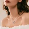 LinkerLove Moissanite Pendant Necklace Diamond Circle Pendant Chain for Women S925 Silver Choker Necklace Fine Jewelry