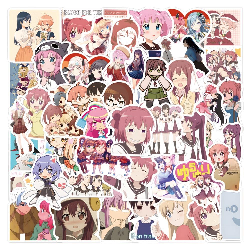 55Pcs Doki Doki Literature Club Graffiti Stickers Luggage Water Cup Stationery Mobile Phone Laptop Decoration Diy Decals