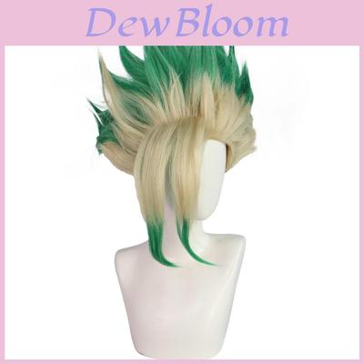 Cosplay paruka Dr. Stone Ishigami Senkuu s krátkými vlasy se zeleným přechodem pro hraní rolí postavy