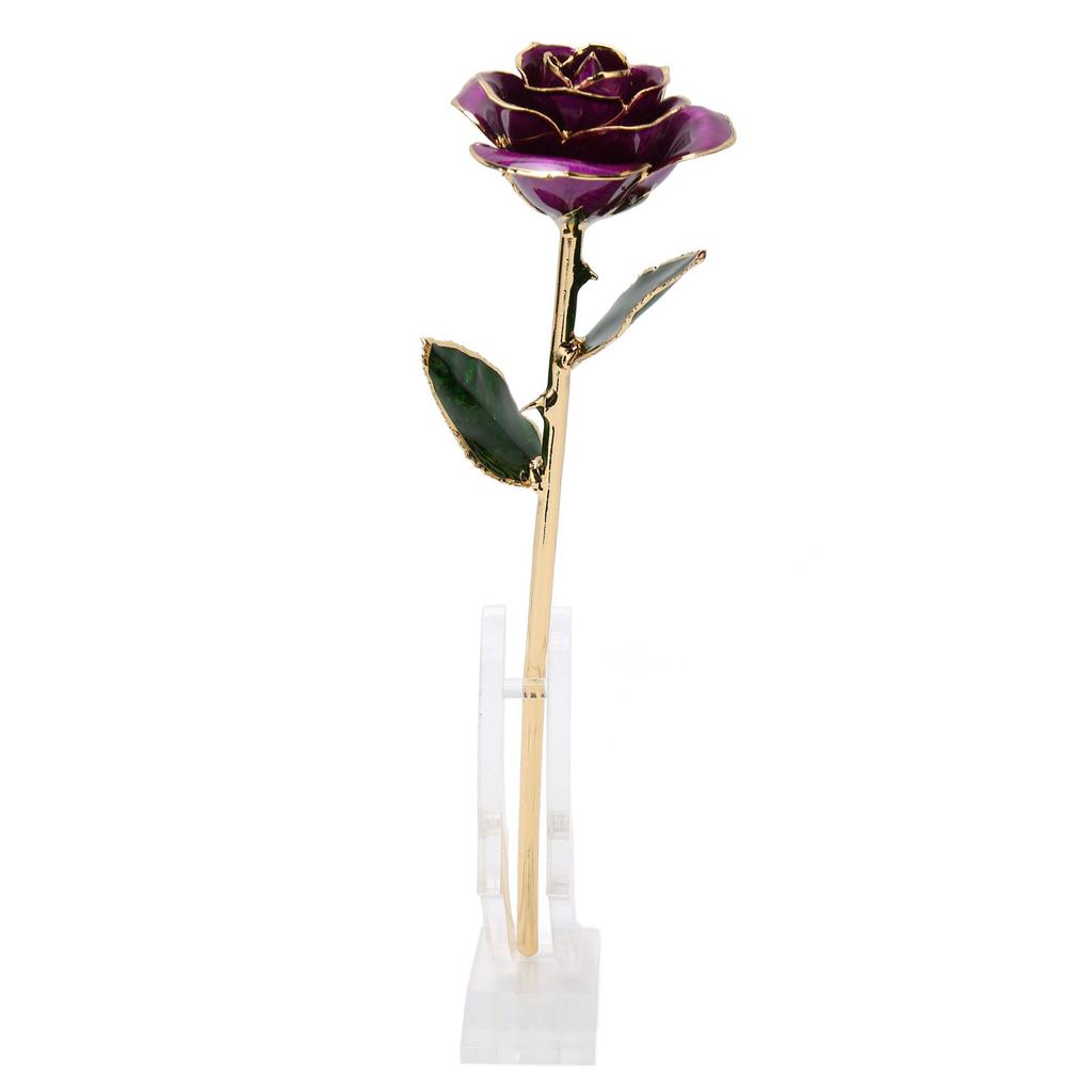 Pozłacana 24-karatowym złotem róża, żywe detale, jaśniejszy kolor, sztuczna, długotrwała róża, prezent