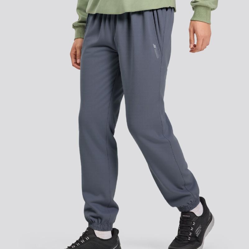 Skechers Basic Sports Series Woven Breathable Solid Color Elastic Cuff Casual Pants Men bottoms P425M234-026R