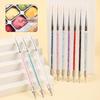 Nail Art Rhinestone & Dotting Pen 5-piece Set - Double-ended Liner & Flower Painting Tool