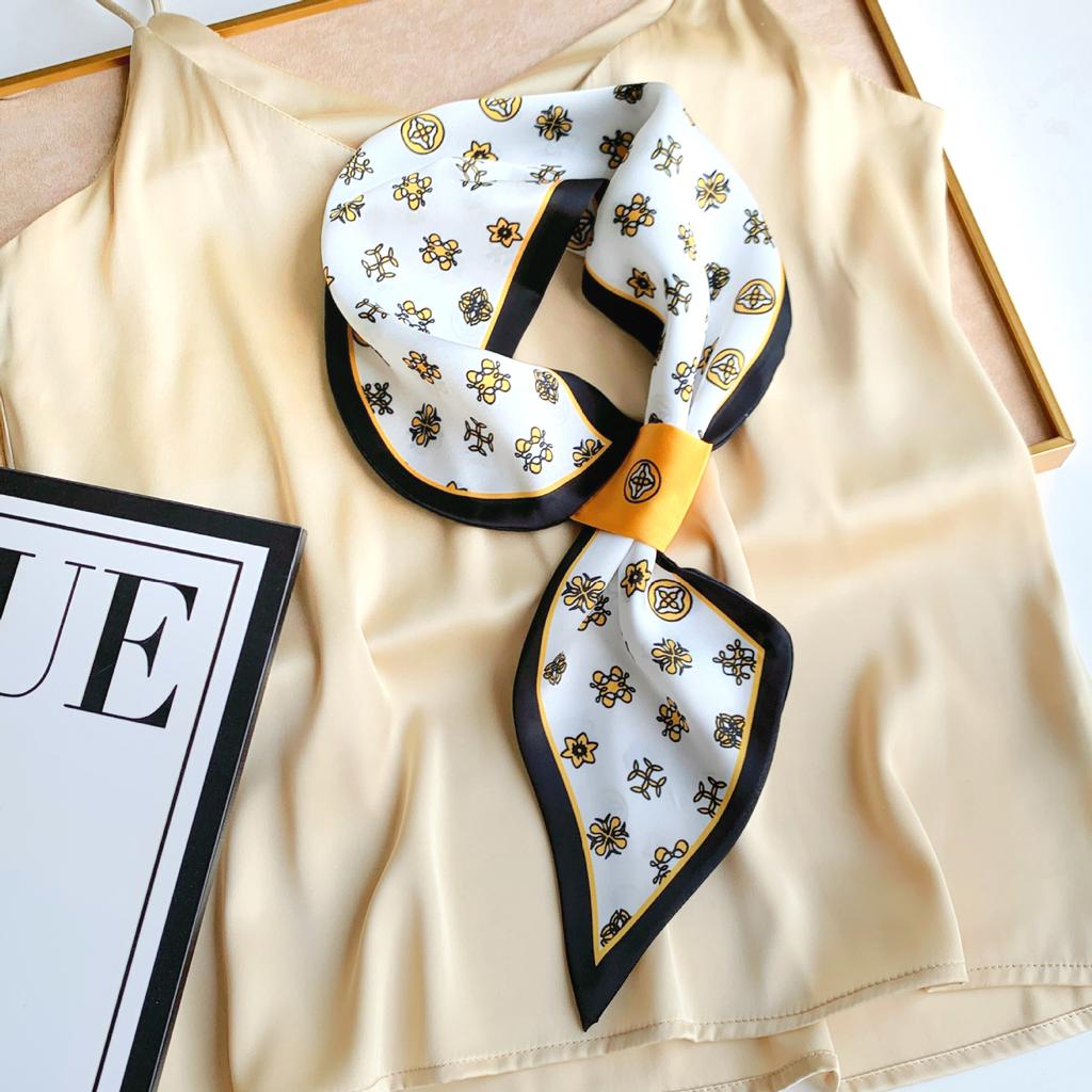 Longue petite écharpe en soie, écharpe haut de gamme, sac de reliure, écharpe de chemise assortie polyvalente