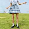 Sommer Frauen Röcke 2020 Hohe Taille Koreanischen Stil Falten Röcke für Mädchen Nette Süße Damen Plaid Mini Rock Frauen