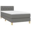 3140810 vidaXL Lit à sommier tapissier avec matelas Gris foncé 80x200 cm Tissu