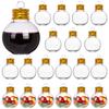50ml Gold Cap Transparent Fruit Juice Bottle Stubby Round Plastic Bottle Shaped Snowball Bottle Christmas Decorative Bottle