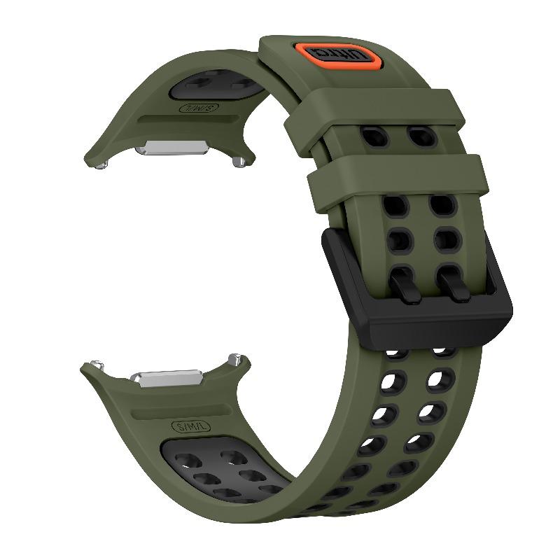 2 Stück Neues Silikon-Uhrenarmband für Samsung Galaxy Watch Ultra 2 1 Spezieller Anschluss Atmungsaktives Ersatzarmband Weich Wasserdicht