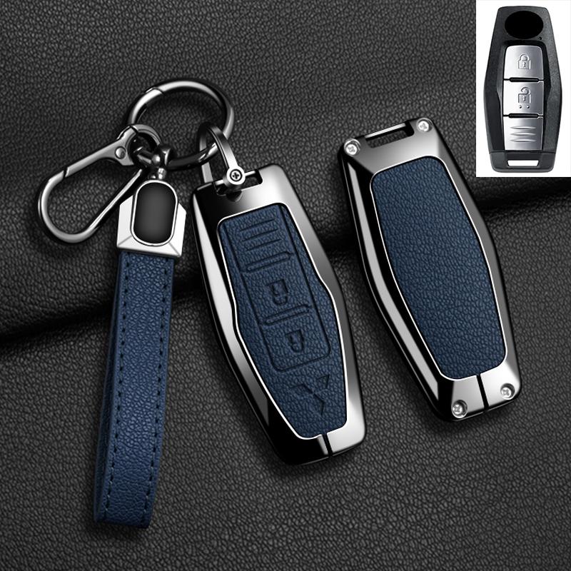 Car Control Remote Key Case Cover For Mitsubishi Outlander 2022 - 2024 2 3 4 Buttons Zinc Alloy Leather Keychain Accessories