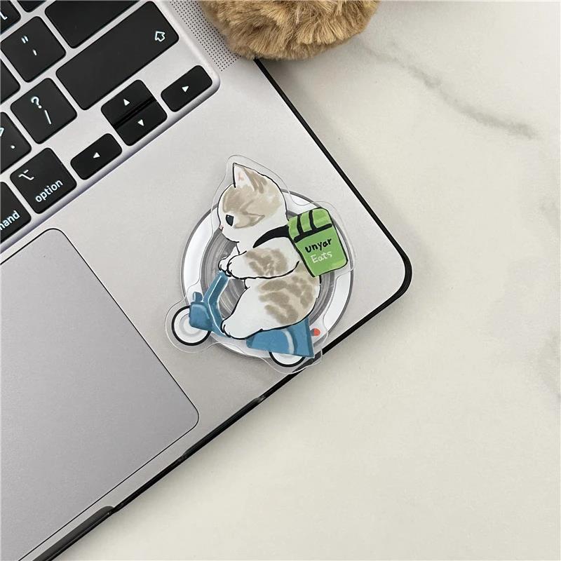 Korea Cartoon Cute Cat Kitten for Magsafe Magnetic Phone Griptok Grip Tok Stand for IPhone Foldable Wireless Charge Case Holder 5