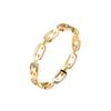 Korean Elegant Hollow Chain Stainless Steel Ring for Women - Luxury Versatile Couple's Finger Jewelry
