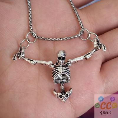 Vintage Punk Rock Totenkopf Halskette für Herren; Personalisiertes Bestrafter Mann Anhängerstück