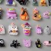 50/100Pcs Kawaii Halloween Nail Charms Cartoon Pumpkin Ghost Cat Mixed Sized Resin Ornaments Cute Spider Web Bat Nail Decor