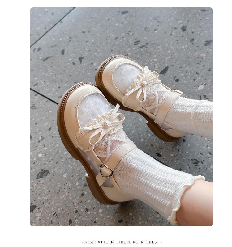 British Style Girls' Leather Mesh Soft Sole Princess Shoes - 2025 Summer Collection