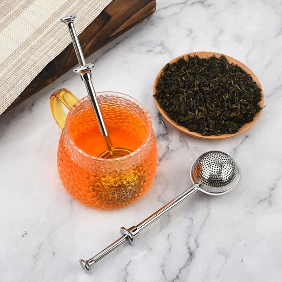 2/4Pcs Stainless Steel Tea Ball Long Handle Fine Mesh Tea Infuser Filter Strainer Food Grade Loose Leaf Steeper Tea Lovers Gifts