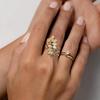 Women All Match Bohemian Style Leaf Shape Open Ring