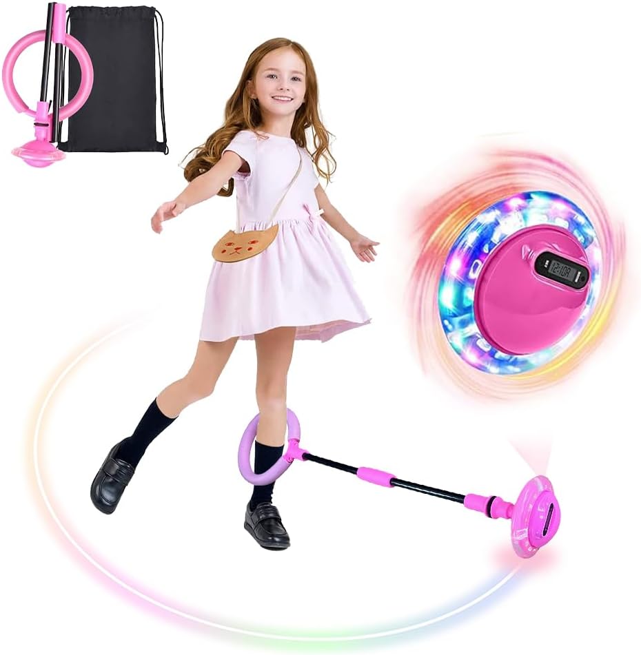 Children's Flashing Jump Ring with Counter, Light-up Swing Wheel, Flashing Jumping Ball, Foldable Ankle Skip Ball, Jumping Ball– Sports Jumping Toys