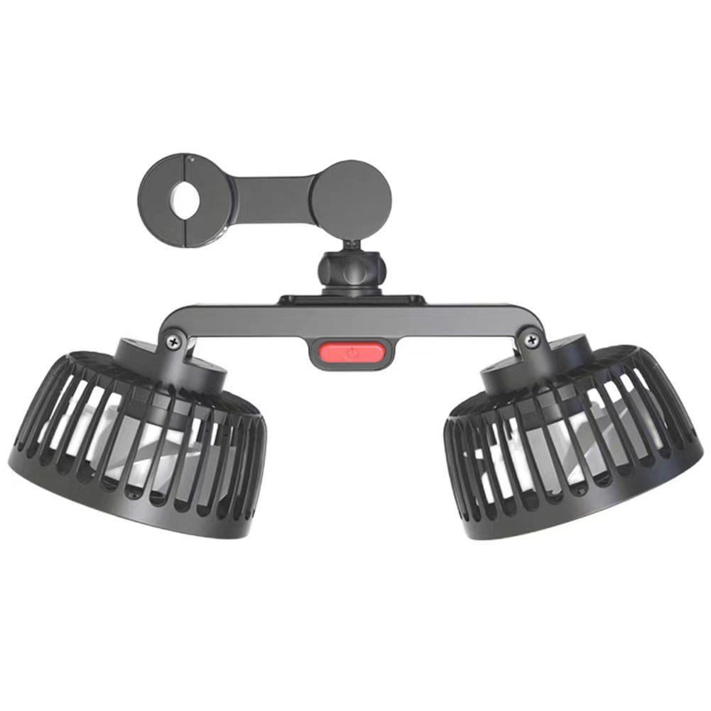 Car Seat Back Cooling Fan USB Charge Dual Head Fan 360 Degree Rotation Auto Headrest Ventilation Fan Car Interior Neck Cooler