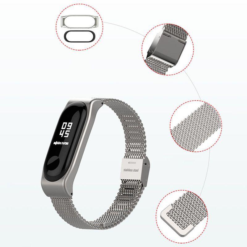 Strap Luxury Wrist Metal Wristband For Xiaomi Mi Band 3 Magnetic Steel Stainless
