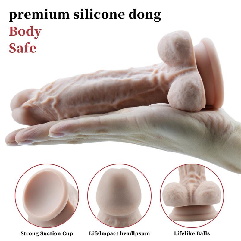 Aparat Feminin Dildo Masturbare Feminină Simulare Penis Silicon Moale Strat Dublu