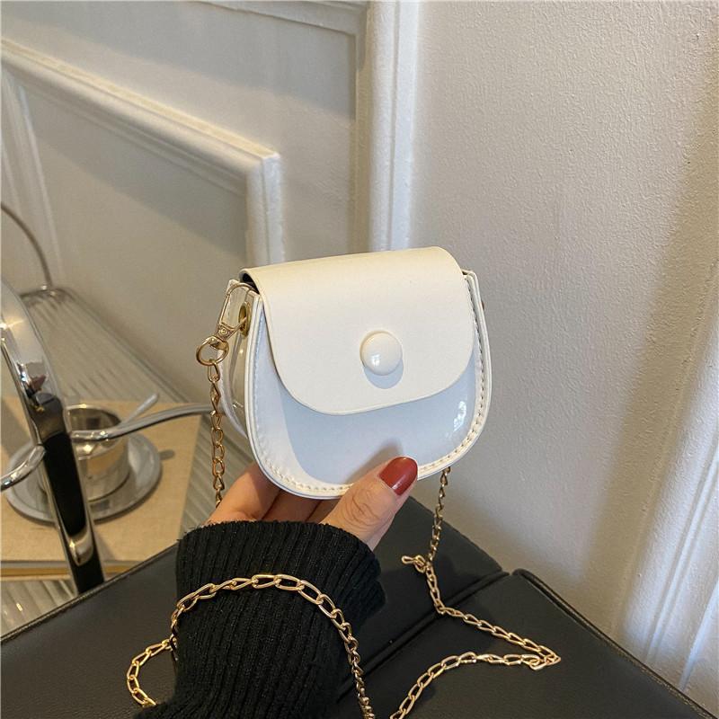 Lacquer Contrasting Color Small Bag Women's 2025 Autumn New Trend Fashion One Shoulder Crossbody Small Square Bag Simple Bag