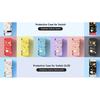 1 Piece Orange Cat and Flower Protective Case with 1 Gamepad Grip for Switch NS/Oled, Drop and Scratch Resistant
