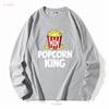 Popcorn King Machine Movie Snack Maker T Shirt Men vintage Washed Comfortable graphic Top For Everyday Wear Stretched Unisex