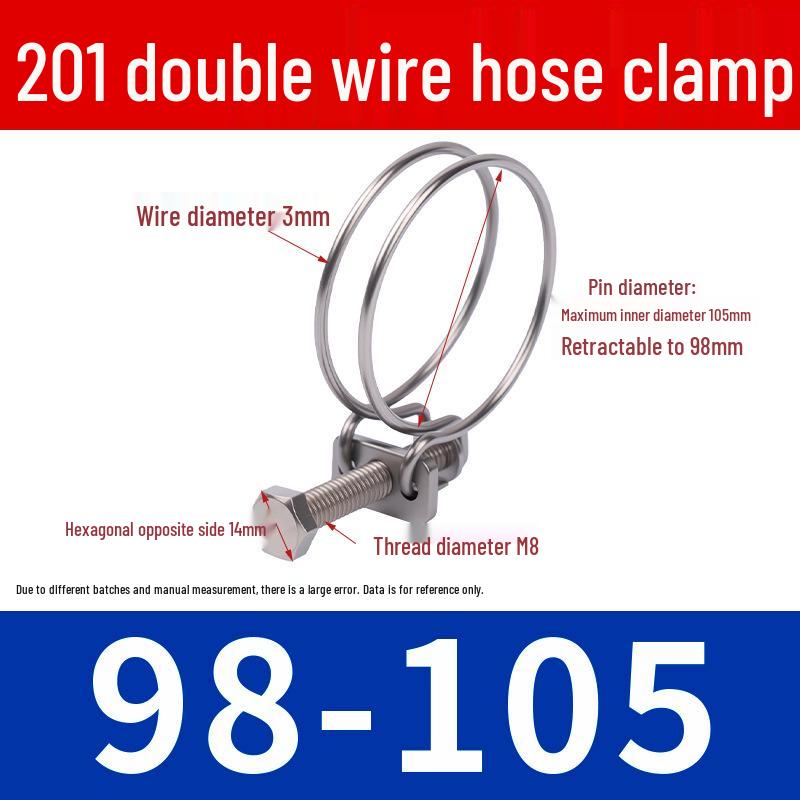 Doppeldraht-Schlauchschelle aus Edelstahl für Feuer-, Wasser-, Gasleitungen - Verdickt