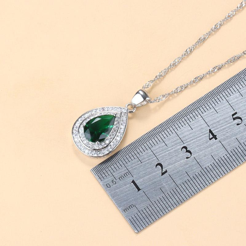 Edelsteen Set Sieraden Hanger Oorbellen Ketting Ring Dames Set