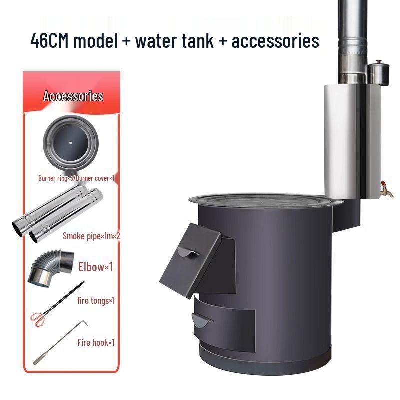 Φορητή Σόμπα Ξύλων Σιδήρου Χωρίς Καπνό: Εσωτερική & Εξωτερική Ενεργειακά Αποδοτική Ξυλόσομπα με Μεγάλο Τραπέζι για Κατσαρόλα