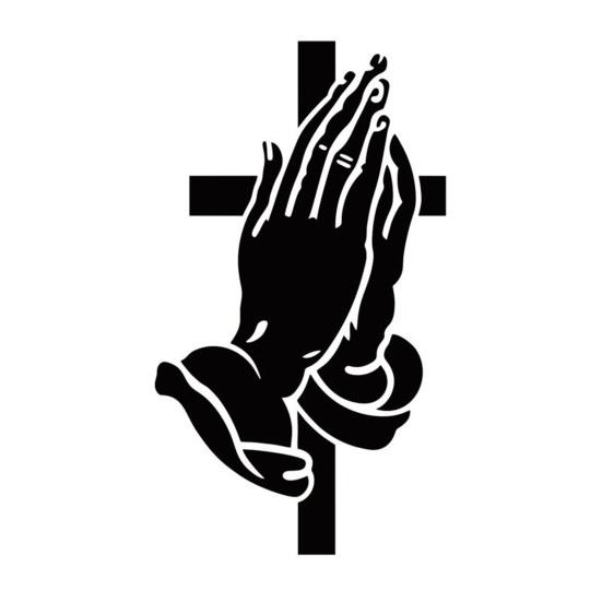 Adesivo in Vinile Religioso Mani in Preghiera per Lunotto Auto Crocifisso Sfumato Adesivo per SUV Camion Decalcomanie per Auto Resistenti al Sole per Parabrezza